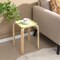Costway Set of 4 Colorful Square Stools Stackable Wood Stools with Anti-slip Felt Mats